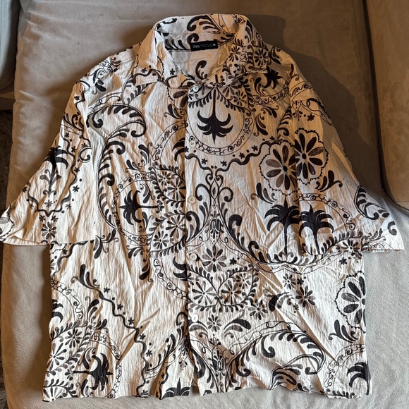 ZARA Men’s Button-Up Shirt – Baroque Floral Print – Size XL (NWT) - Picture 1 of 3